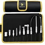 Grease Gun Couplers, 9 PCS Quick Connect Greasing Accessory Kit with Grease Gun Tips 12' Flex Hose & Roll Up Case, Perfect for Quick Release Grease Couplers to Reach Any Grease Fitting on Any Machine