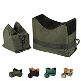 Shooting Rest Bags, 1 Set Bags/ 2 Set Bags, Army Green/Dark Green/Black/Camo Rest Front & Rear Support Sandbag Stand Holders with 600 Denier Polyester for Rifle Hunting (Army Green)