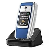 Easyfone T300 4G Unlocked Flip Cell Phone for Seniors, 2.4'' HD Display, Big Buttons, Clear Sound, SOS Button, SIM Card Included, 1500mAh Battery with a Charging Dock, FCC Certified (Blue)