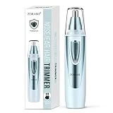 Ear and Nose Hair Trimmer Clipper - 2023 Professional Painless Eyebrow & Facial Hair Trimmer for Men Women, Battery-Operated Trimmer with IPX7 Waterproof, Dual Edge Blades for Easy Cleansing Blue