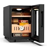 Mojgar 16L Electric Humidor, 100 Counts Cigar Humidor Cabinet with Cooling Temperature Control, Electric Cooling Cigar Fridge with Spanish Cedar Wood Shelves & Hygrometer, Christmas Gift for Men