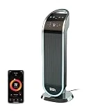 atomi smart 25' WiFi Portable Tower Space Heater - 2nd Gen, 1500W, Oscillating, 750 Sq. Ft. Coverage, Works with Alexa & Google Assistant, Beeping Sound Removed