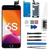 for iPhone 6S Screen Replacement with Home Button 4.7inch Black, CYKJGS LCD Touch Digitizer Display Full Assembly Repair Kit Front Camera Proximity Sensor Speaker Fix Tools for A1633, A1688, A1700