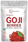 Organic Goji Berries 32 Ounce, Large Whole Sun-Dried Berries | Sulfate Free, Natural Antioxidant | Raw Superfood Berry for Energy, Eye, & Immune Health | Non-GMO