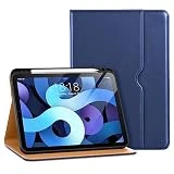 DTTO for iPad Air 5th Generation Case (2022) / iPad Air 4th Generation Case (2020) 10.9 Inch, Premium Leather Business Folio Stand Cover with Pencil Holder [2nd Pencil Charging], Navy Blue
