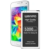 Battery for Galaxy S5, (Upgraded) 5200mAh S5 Battery Li-Polymer Replacement Battery for Samsung Galaxy S5 G900A AT&T, SM-G900V, G900F, G900H, G900R4, I9600, SM-G900P, SM-G900T, S5 Active Battery