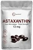 Natural Astaxanthin 12mg, 90 Softgels, 3 Month Supply, Premium Astaxanthin Supplements (MicroAlgae), Supports Eye, Joint, Internal Circulation Health and Antioxidant, Easy to Swallow