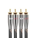 SKW Audiophiles RCA Cable 2RCA Male to 2RCA Male HiFi System Interconnect Cable with Diameter 7mm (1.64ft/0.5M, Black, Nylon)