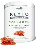 Keto Collagen Protein Powder with MCT Oil – Keto and Paleo Friendly Pure Grass Fed Pasture Raised Hydrolyzed Collagen Peptides KEYTO Salted Caramel Flavor