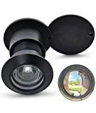 Earl Diamond - Solid Brass Door Viewer Peephole, 220-Degree Security Peephole with Heavy Duty Rotating Privacy Cover for 1-21/32' to 2-1/8' Doors for Home Office Hotel - Modern Black Finish