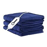 Electric Heated Blanket, 72' x 84' Full Size with 4 Heating Levels, 10H Auto Shut Off, Soft Fleece Warm Heated Blanket, Fast-Heating & Machine Washable - Blue