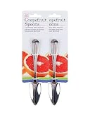 Better Houseware Grapefruit Spoons ,Set of 2 Grapefruit Spoons serrated stainless steel ,grapefruit spoon Baby fruit spoon scraper, Spoons with Serrated Edges for Orange & Kiwi, Ginger Peeler