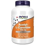 NOW Supplements, Acetyl-L Carnitine 500 mg, Amino Acid, Brain And Nerve Cell Function*, 200 Veg Capsules