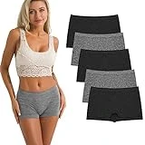 R RUXIA Women's Boyshort Panties Seamless Nylon Underwear Stretch Boxer Briefs 5 Pack …