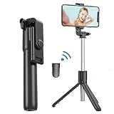 [2021 Upgraded] MQOUNY Selfie Stick, Handheld Tripod with Detachable Wireless Remote and Tripod Stand Compatible with iPhone 12 11 pro Xs Max Xr X 8 7 6 Plus, Android Samsung Smartphone