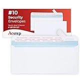 ACSTEP #10 Bussiness Envelopes Self Seal 100 Counts, White Security Envelopes Peel and Seal, Self Adhesive Tinted Envelopes Legal Letter Size 4 1/8 x 9 1/2, No Window, 24LB
