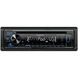 KENWOOD KDC-BT282U CD Car Stereo - Single Din, Bluetooth Audio, USB MP3, FLAC, Aux in, AM FM Radio, Detachable face with White 13-Digit LCD Display and Blue Button Illumination