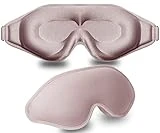 Sleep Mask, 3D Deep Contoured Eye Covers for Sleeping, 99% Block Out Light Eye Mask, Zero Eye Pressure Cup Blindfold for Men Women, with Adjustable Strap for Sleeping, Yoga, Traveling (Pink)