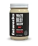 Fatworks 100% American Wagyu Tallow, Pit Master Secret Weapon, Certified Wagyu, KETO, PALEO, CARNIVORE, WHOLE30 friendly, Non-Hydrogenated, USA Sourced, 14 oz.