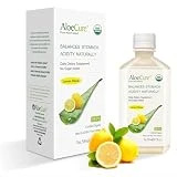 AloeCure USDA Organic Aloe Vera Juice Lemon Flavor Bottled at the Source Within 12 Hours of Harvest - Pure Aloe Juice for Digestive Support, Natural Acid Buffer for Bouts of Acid Indigestion - 1x500ml