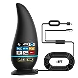 Ostrat Upgraded TV Antenna Indoor, 600+ Miles Range 360° Reception Amplified Digital TV Antenna for Smart TV and All Older TV - 18ft HD Cable - Support 4K 8K 1080p and Other Resolutions (Black)