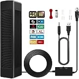 TV Antenna Indoor, Digital TV Antenna for Smart TV with Signal Booster, 400+ Miles Long Range HD TV Antenna Support All TV with 4K 1080p All Television Indoor and Outdoor