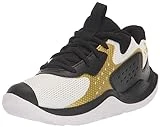 Under Armour Pre School Jet '23 Basketball Shoe, (100) White/Black/Metallic Gold, 3 US Unisex Little Kid
