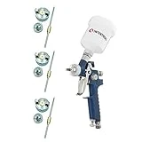 INTERTOOL HVLP Mini Paint Spray Gun, 0.8, 1.0, 1.2 mm Air Caps, Touch Up, Detail Spray Gun, Automotive Cars, 125cc Cup PT08-0101