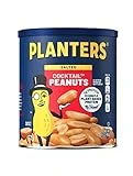 PLANTERS Salted Cocktail Peanuts, Party Snacks, Plant Based Protein 16oz (1 Canister)