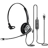 MAIRDI USB Headset with Microphone for PC, Computer Headset with Mic Noise Canceling for Laptop Teams Zoom Office Call Center Voip Telephone Calls, Dictation Headset for Dragon Naturelly Speaking