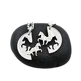 Horse Necklaces, Cowgirl Best Friends Jewelry, Interlocking Handcrafted Cut Quarter, By NameCoins