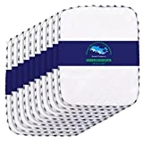SWEET DOLPHIN 10 Pack Kitchen Dishcloths - Eco-Friendly No Odor Reusable Premium Dish Clothes, Super Absorbent Cleaning Cloths, Nonstick Oil Washable Fast Drying Rags (White)