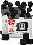 84 pcs Hookah Charcoal Hookah Coals for Hookah Coconut 25mm Cubes – 84 pcs - 1.2 KG (2.6 lbs) – Premium Quality – 100% Natural Coconut Charcoal Hookah Cubes – NOT Quick Light