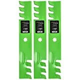 8TEN LawnRAZOR Mower Blade Set for John Deere 145 155C 48 Inch Deck GY20852 AM141035 GX21784 GY20852 (Toothed Mulching)