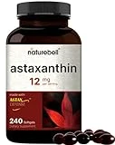 NatureBell Astaxanthin 12mg, 240 Softgels, Made with Astax (Max Strength from MicroAlgae), Natural Antioxidant for Skin & Eye Health – Non-GMO & No Gluten, 4 Month Supply