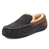 RockDove Men's Hearthfire Memory Foam Moc Slipper, Size 13 US Men, Black