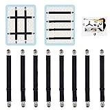 QoeCycth Adjustable Bed Sheet Straps Clips, Elastic Mattress Sheet Fasteners Holder and Suspenders, Grippers to Hold Sheet, Mattress, Sofa, Couch, Table Cloth, Ironing Board Cover, 8Pcs, Black
