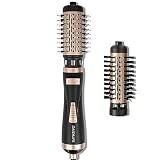 DAILYLIFE Rotating Hair Dryer Brush, Blow Dryer Brush with 2 Brushes (2' & 1.5'), Ceramic & Ionic Technology, Black & Gold