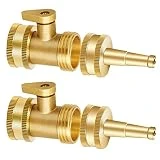 Jet Nozzle High Pressure Hose Nozzle - Water Hose Sprayer Nozzle with Garden Hose Shutoff Valve Solid Brass Heavy Duty 3/4' GHT Connector (2 set)