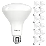 Sunco 12 Pack BR30 LED Bulbs, High Output 1200 Lumens, Indoor Flood Lights, 11W Equivalent 65W, 5000K Daylight, E26 Base, Interior Dimmable Recessed Can Light Bulbs - Energy Star