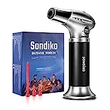 Sondiko Butane Torch Lighter S901, Refillable Soldering Torch with Safety Lock and Adjustable Flame for DIY, Creme Brulee, BBQ and Baking, Butane Gas Not Included