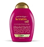 OGX Anti-Breakage + Keratin Oil Fortifying Anti-Frizz Conditioner for Damaged Hair & Split Ends, with Keratin Proteins & Argan Oil, Paraben-Free, Sulfate-Free Surfactants, 13 fl oz