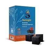 *New* Sunlight Premium Coconut Charcoal Cubes - 72 Cubes (2.5mm)- Long Lasting Natural Coco Charcoal - Zero Ash - Low Odor - 2.5 mm Cubes - Long Lasting - Full Burn (72)