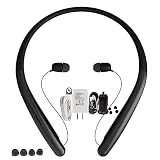 LG Tone Style HBS-SL5 Bluetooth Wireless Stereo Neckband Earbuds Tuned by Meridian Audio - 1.2Amp Quick Wall/Car Charger (US Retail Packing Kit)