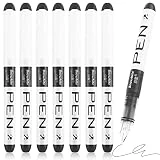 Cobee® 8 Pieces Disposable Fountain Pens, Black Ink Fine Point Pen Smooth Writing Calligraphy Pens for Lettering Hand Drawing Sketching Doodling Journaling School Office Gift Supplies(Black)
