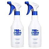 airbee Plastic Spray Bottles 2 Pack 16 Oz for Cleaning Solutions, Planting, Pet, Bleach Spray, Vinegar, Professional Empty Spraying Bottle, Mist Water Sprayer with Adjustable Nozzle and Measurements