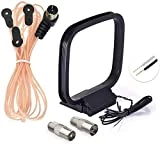 Bingfu FM Antenna FM Dipole Antenna 75 Ohm Indoor FM Radio Antenna AM Loop Antenna for Pioneer Onkyo Yamaha Marantz Indoor Bluetooth Home Stereo Receiver AV Audio Video Home Theater Receiver Tuner