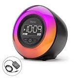 iHome PowerClock Glow Alarm Clock - Bluetooth Color Changing FM Clock Radio with USB Charging Port, Dimmable Display and 7-5-2 Dual Alarm - Perfect for Bedside Tables (Model iBT295)