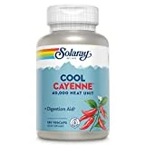 SOLARAY Cool Cool Cayenne 40,000 HU, Healthy Digestion, Circulation, Metabolism & Cardiovascular Support 180 VegCaps