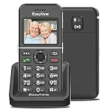 Easyfone T100 4G Unlocked Big Button Cell Phone for Seniors, 2.0'' HD Display, Clear Sound, SOS Button w/GPS, SIM Card Included, 1500mAh Battery with a Charging Dock, FCC Certified